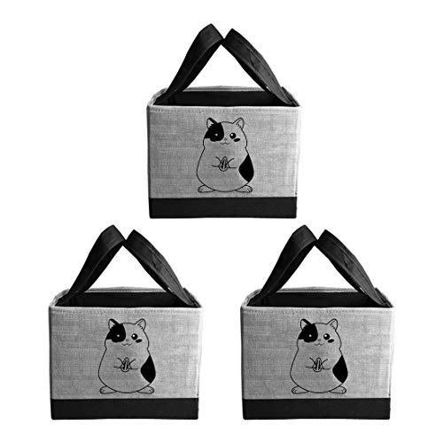 Image of PrettyKrafts Square Storage Organizer Box (Jute Grey, Standard) - Pack of 3