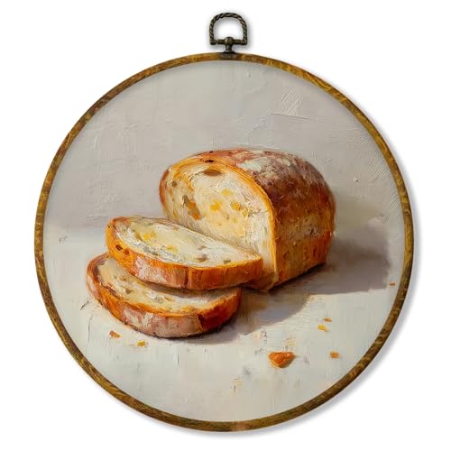 shiviody Vintage Bread Rustic Kitchen Canvas Wall Art Decor, Retro