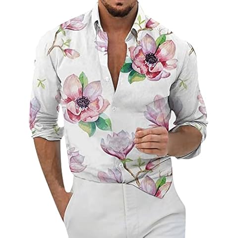 Casual Men's Long Sleeve Geometric Print Shirt Cover