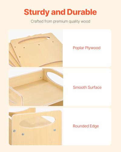 image for VEVOR Montessori Weaning Table and Chair Set, Wooden Toddler Table and