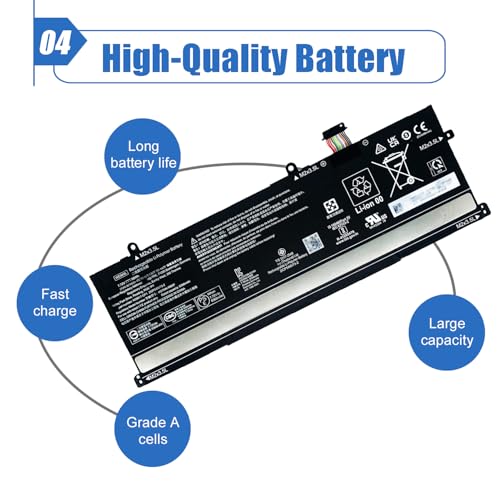 Image of 68Wh WE04XL Laptop Battery Replace for HP Envy X360 16-AC 16-AD 2-in-1 Pavilion Plus 16-AB 16T-AB Pavilion Plus 14-ey 14-ew X360 Spectre 14-EU Series HSTNN-WB0F N39817-CE1 N39817-CF1 7.72V