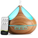 VitezTab Aroma Diffuser Electric Humidifier : Remote Control Ultrasonic Aromatherapy Diffuser - 500ml&4 Timers& 7 color LED - For Home Bedroom Office - Gift for Mom,Light Brown