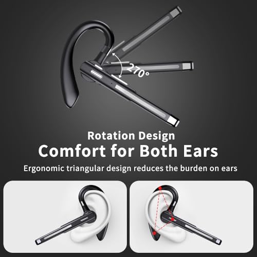 Image of Hsility Bluetoth Earbuds with Mic for Office 270 Degree Rotatble Wireless Earbuds for Truck Driver