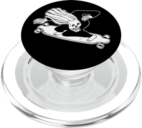 A strange Japanese sprit on a long board. Stylized art PopSockets MagSafe PopGrip for iPhone