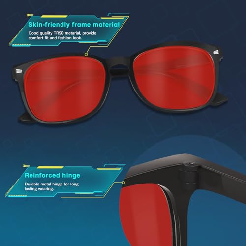 Image of Blue Light Glasses for Woman Men, 99% Blocking Red Light Lens | Anti Eyestrain & UV Glare Protection, Computer Blue Light Blocking Glasses for Gaming TV Phone Screen