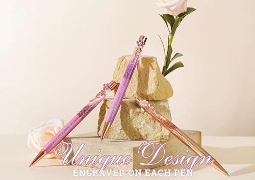 InnoBeta Medical Assistant Gifts for Wowen, Floral Glitter Ballpoint Pen Set of 3, Gift Ideas on Birthday, Christmas - Image 3