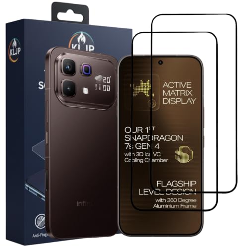 Image of Premium Tempered Glass Screen Protector Compatible for Infinix Note 60 Pro 5G Black (Pack of 2) with Edge-to-Edge Coverage and Easy Installation kit