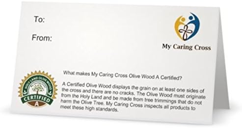 Miniatura 7 de Cruz de cuidado y sujeción de madera de olivo certificada con bolsa y tarjeta (1, grado A +, grano en ambos lados)