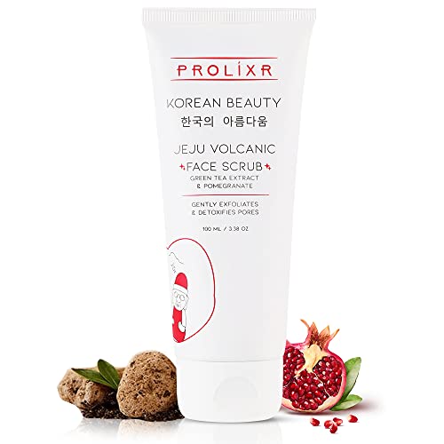 Prolixr Jeju Volcanic Scrub – Exfoliating Face Scrub | Skin Brightening | Blackheads | Whiteheads | Korean Skin Care | All Skin Types – 100ml