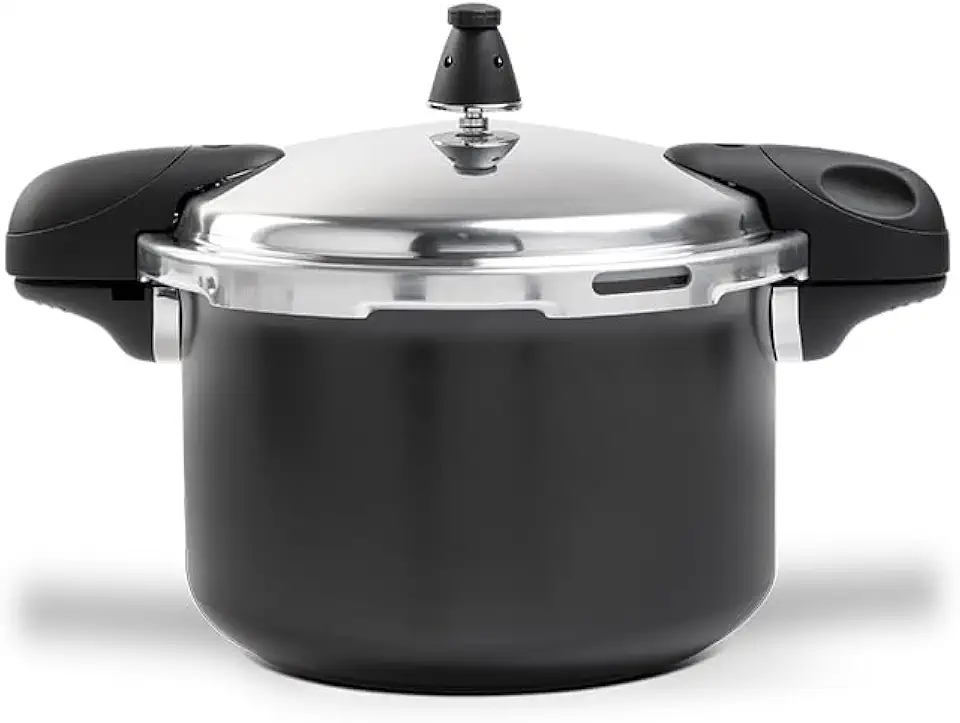 Brinox - Panela de Pressão Pressure 2 Alças 5,4L Ceramic Life Antiaderente com Fundo de Indução - Preto