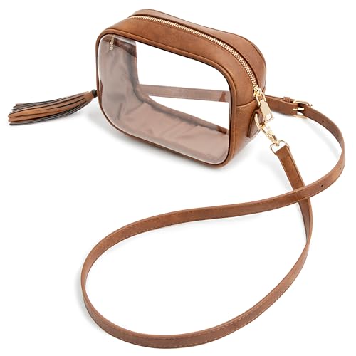 Image of Yarnic Clear Bag Stadium Approved, PVC Transparent Crossbody Purse Small Clear Crossbody Bag with Adjustable Shoulder Strap