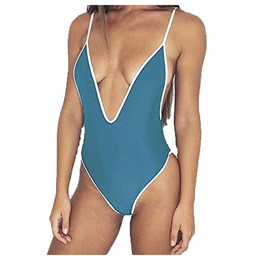 Dam S String One Piece Baddräkt Djup Badkläder Halv Mode Varumärken Stringtrosa Bikini Hög hals Rygglös