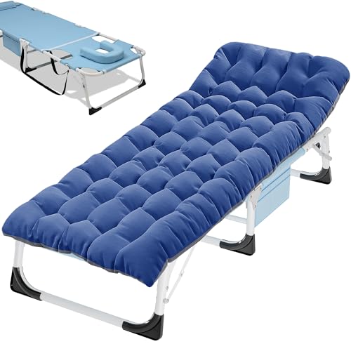 Image of ABORON Camping Cot for Adult Extra Wide, Heavy-Duty 1200D Oxford Cot for Sleeping, Portable Folding Camp Bed with Mat