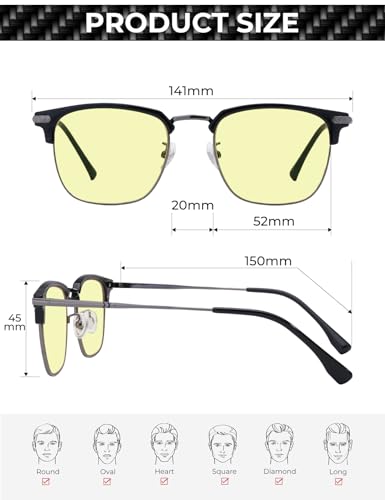 Image of ZanyLen Blue Light Blocking Glasses Men Computer Gaming Glasses For Mens