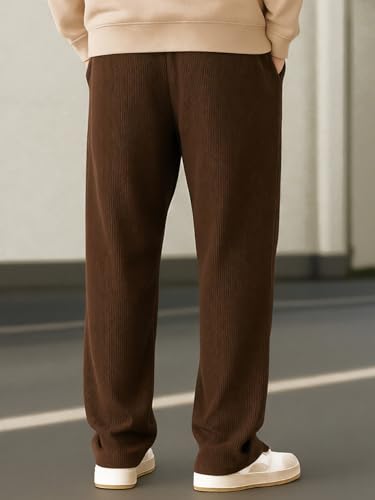 Image of Preneum Men Mid Rise Poly Cotton Loose Fit Trouser || Korean Style Travel & Lounge Wear with Pockets (Available in Plus Size)