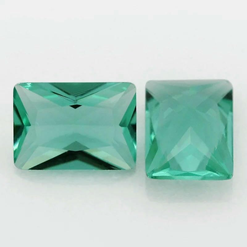 50 Stück/Los Glasperlen, rechteckige Form, lose Steine, maschinengeschliffenes Glas, synthetischer Edelstein für Schmuck, grünes Glas, 12 x 16 mm (50 Stück)