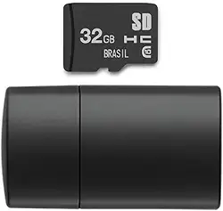 Pen Drive 2 em 1 Leitor USB + Cartão de Memória Classe 10 32GB Preto Multi - MC163