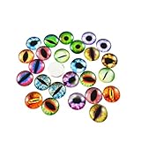 Julie Wang 12mm 60pcs Mixed Dragon Eyes Round time gem Cover Glass Cabochon Dome Cameo Pendant Settings