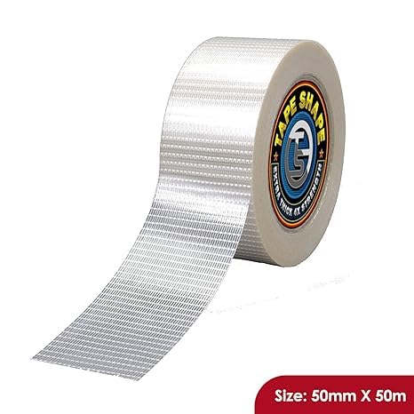Pro Home 1 Roll Strong Crossweave Reinforced Tape 50mmx50m Transparent Bi-Directional Filament Strapping Tape Fiberglass Reinforced Tape Heavy Duty Tape For Repairing,Bundling & Moving Packaging Tape - Image 3