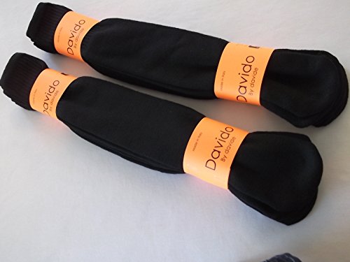 davido Mens socks tube 24" long made in Italy 100% cotton white or black 8 pairs4