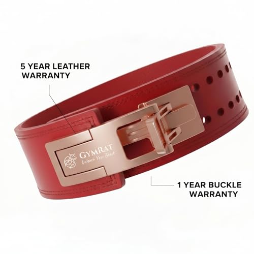 Image of GYMRAT RED EDITION 13MM Adjustable Weightlifting Lever Belt for Man and Women, Weightlifting with Adjustable Heavy Duty Buckle, Professional Weight Lifting Belt (ROSE GOLD, L)