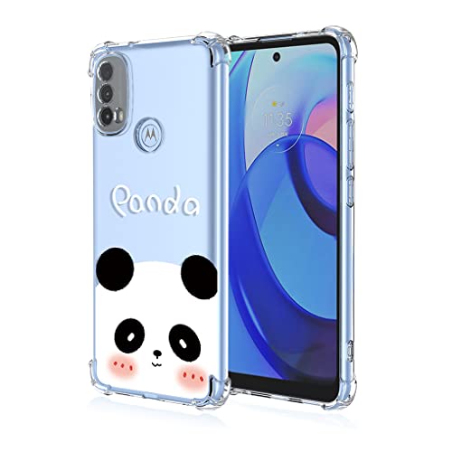 SEAHAI Coque pour Motorola Moto E20 / Moto E30 / Moto E40, Ultra Mince Élégant en Silicone Souple Motifs Colorés Housse Brillante Antichoc, Transparent TPU Gel Étui - Panda