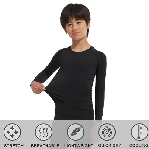 3 Pack Boys Youth Football Compression Pants Running Baseball Sports Leggings Athletic Tights Baselayer for Kids4