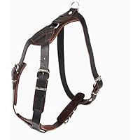 SK9 Arnés de Cuero para Perro, un Arnés Profesional para Perros de Trabajo y Entrenamiento (Talla M 65-85cm, marón Oscuro)