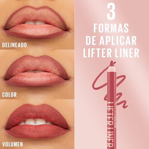 Image of Maybelline Lifter Liner Lip Liner Pencil with Hyaluronic Acid, Cross The (Pack of 2)