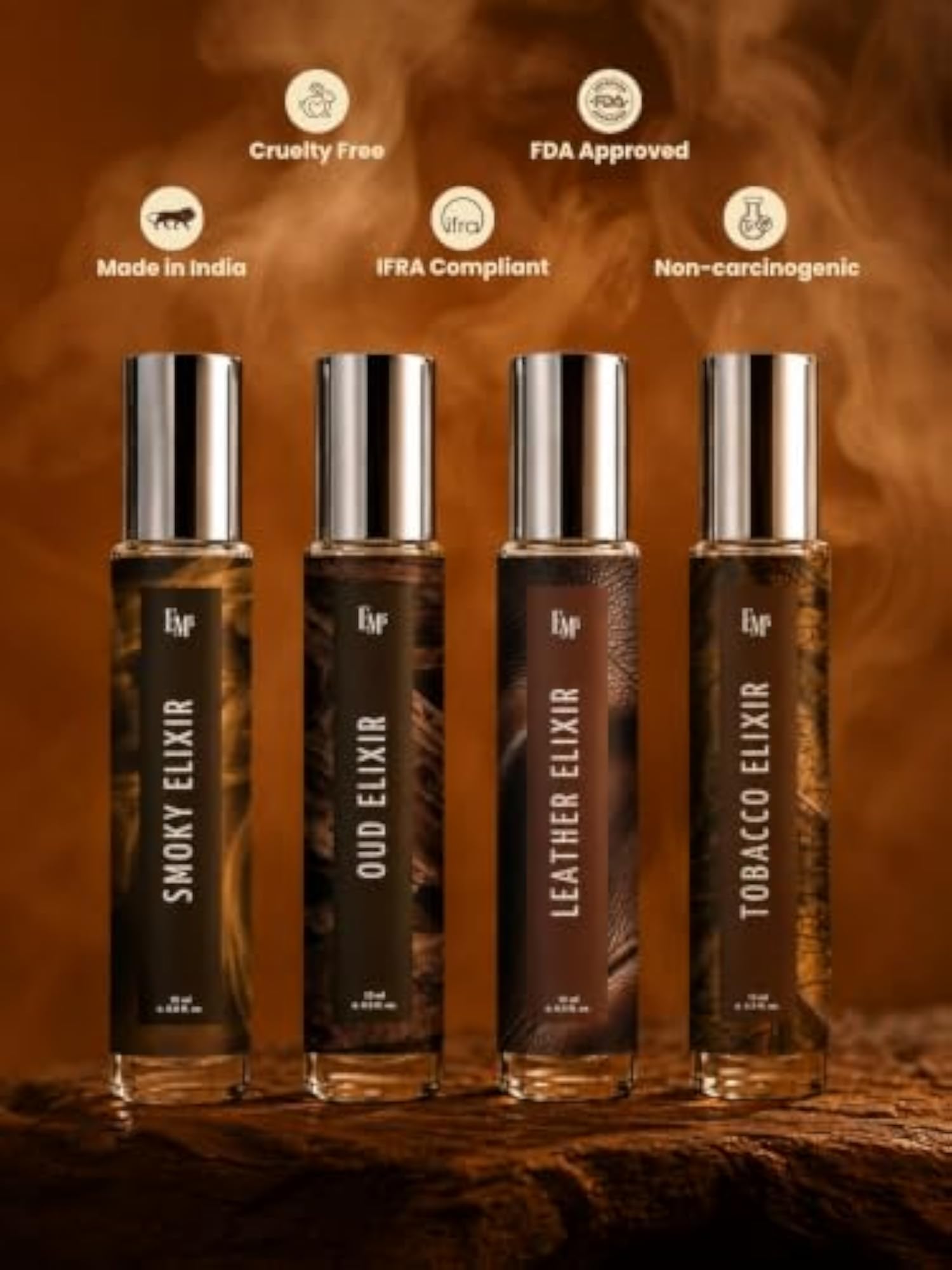Elixir Smoky Oud Leather Perfume Set, Long Lasting