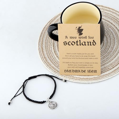 MAOFAED Wee Wish Fae Scotland Wish Bracelet Scottish Brogue Gift Thistle Jewelry Scottish Jewellery3
