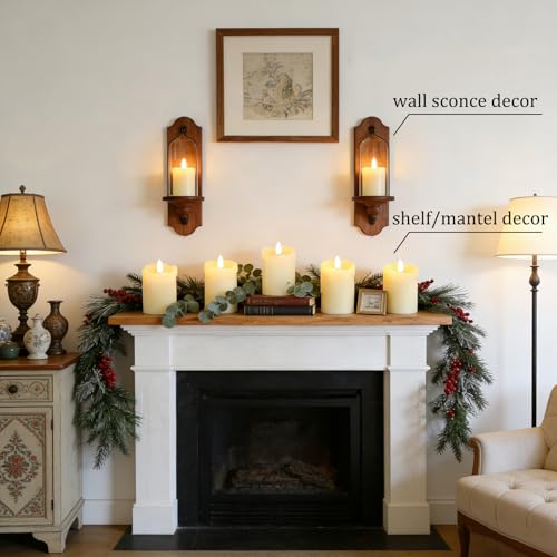Image of Lezonic Flameless Votive Candles Battery Operated with Remote and Timer, Pack of 6 (D:2 inch X H:3 inch) LED Ivory White Long Lasting Flickering Wax Candles with Realistic 3D Flame