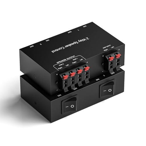 Image of Y.D.F 2-Channel(1 in 2 Out) Speaker Selector Switcher Box with Terminal Claps 150W RMS per Channel High-Fidelity Audio Transmission