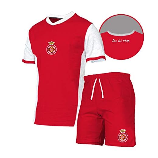 GIRONA FC Pijgir Pijama Corto, Unisex Adulto, Blanco, L