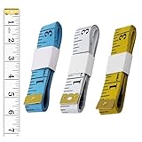 3 Stück Maßband für Schneiderinnen, Schneidermaßband zum Nähen Weiches Doppelskala, Schneider Measuring Tape zum Messen von Länge, Brust, Taille (150cm)