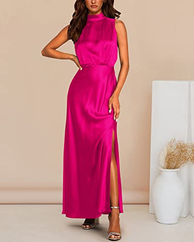 Satin Kleid für Damen – Elegantes Abendkleid in Rosa