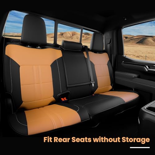 Image of 2019-2026 Chevy Silverado /GMC Sierra Seat Covers, Amber & Black