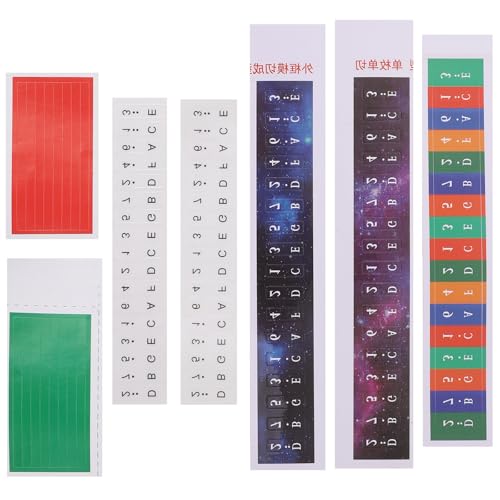 EXCEART Musical Notes Stickers 5 Pack Colorful Thumb Piano Note Labels for Beginners Removable and Easy to Use Perfect for Piano Learning