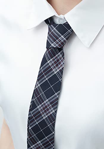 Image of PROCOS 2 Pcs Necktie Bow Tie Unisex Uniform Adjustable Plaid Tartan Bow Tie Necktie Set Cosplay Costume