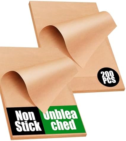 200 PCS Unbleached Parchment Paper Sheets for Baking 12x16 Inches...