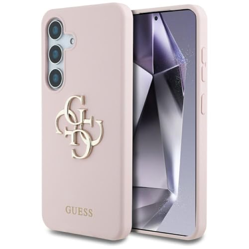 Coque silicone Guess Samsung S25 rose pour éviter rayures et glissades