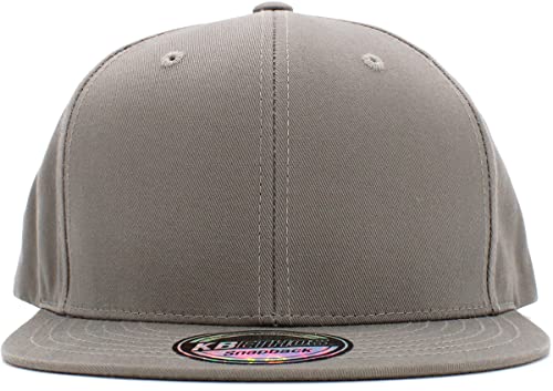 Image of KBETHOS Classic Snapback Hat Blank Cap Underbrim Cotton Wool Blend Flat Visor Adjustable Unisex