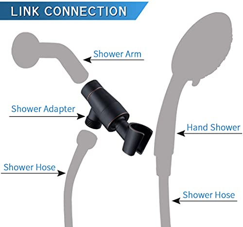 G-Promise Solid Metal Shower Head Holder For Hand Held Showerhead, Adjustable Bracket, Shower Arm Adapter, Universal Shower Arm Mount,Oil-Rubbed Bronze Finish #TOP3