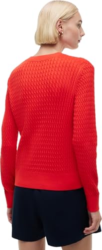 Tommy Hilfiger Damen Pullover Cable Fine Zopfstrick, Rot (Fire Red), XXS – Ansicht 2
