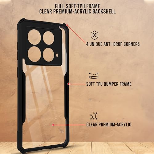 Image of Jkobi Back Case Cover for Infinix Note 40 (Polycarbonate with Shockproof Clear Panel | Crystal Glass Back | Camera Protection | Black)