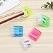 12 Pack Mini Colored Manual Pencil Sharpener with Lid Dual Hole (8-10mm), for Adults Artist Students School Home Office Stationery Supplies