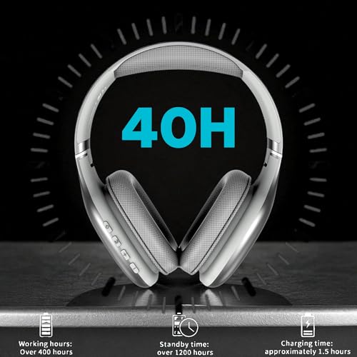 Image of iFAST Foldable Wireless Stereo Headphone | 40 Hours Music & Calls| Dual Mode (Wired & Wireless) Gaming Headset with Adjustable Headband [ Gun Grey ].