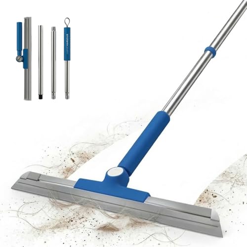 Home Harbour Floor Sweeper with 180 Flexi Blade HH5 Sweep Edge | Telescopic Handle & Rubber Squeegee | 50cm Silicone Head | Pet Hair Remover & Window Cleaner | Dust & Water Stain Remover Long Handle