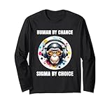 Mono Sigma Camisa Funny Sigma Brainrot Meme Rizz Sigma Hombre Manga Larga