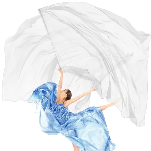 Image of Jecery 2 Pack Praise Dance Worship Flags, 35''x 55'', White